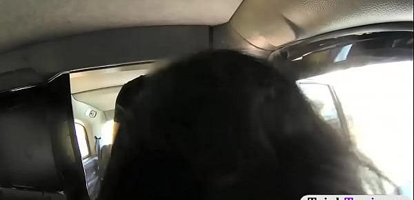  Huge tits passenger seduces the driver and fucked her
